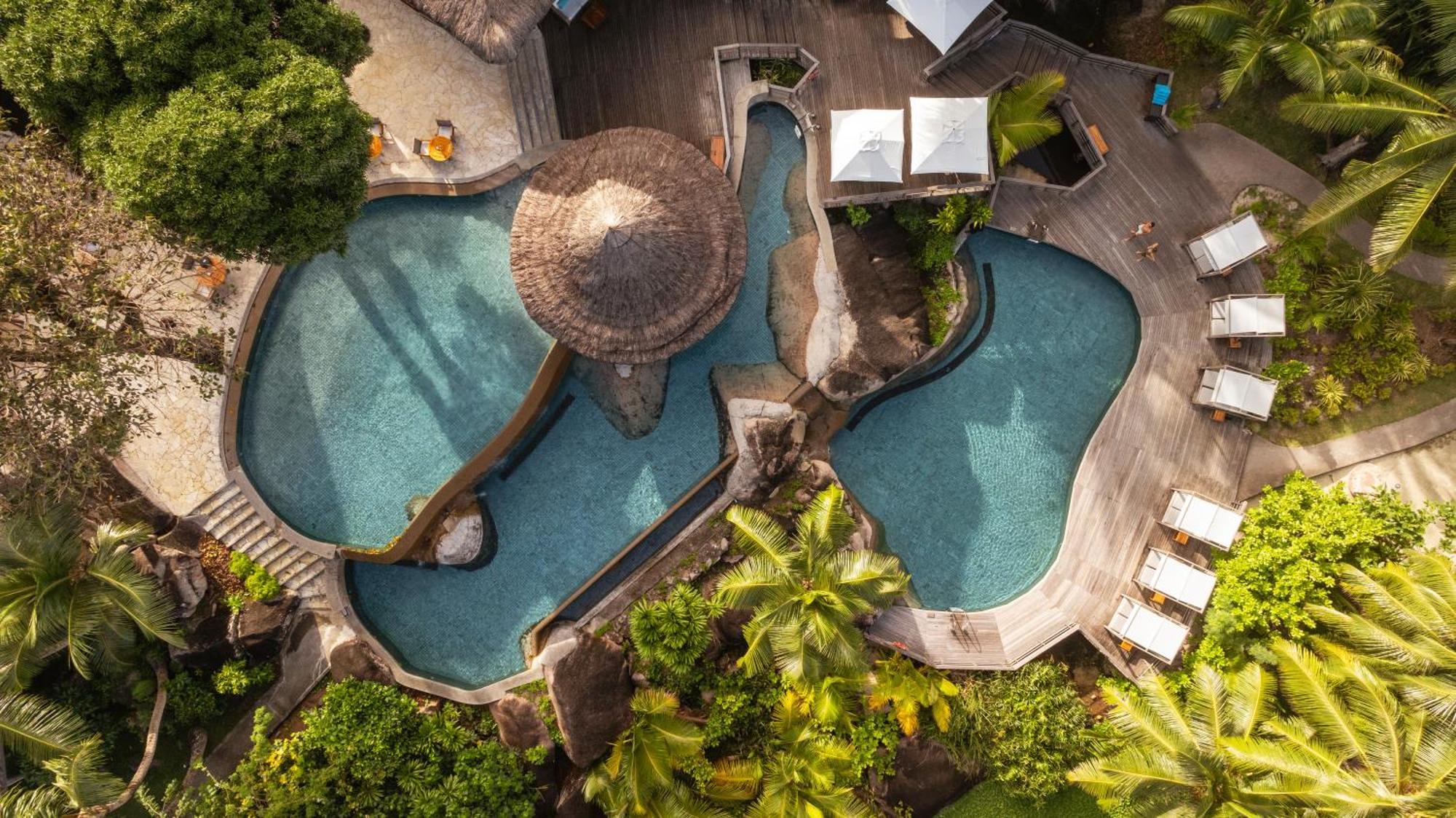 Constance Lemuria Grand Anse  Bagian luar foto Aerial view of the resort